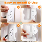 Tellegloww Safety Outlet Cover Box, 8 Pack