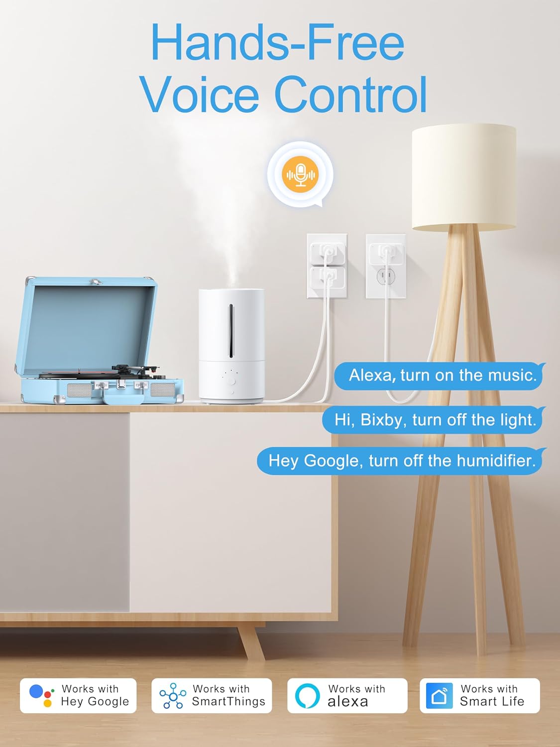 EIGHTREE Smart Plug 15A, Compatible with Alexa, Google&SmartThings 4-Pack