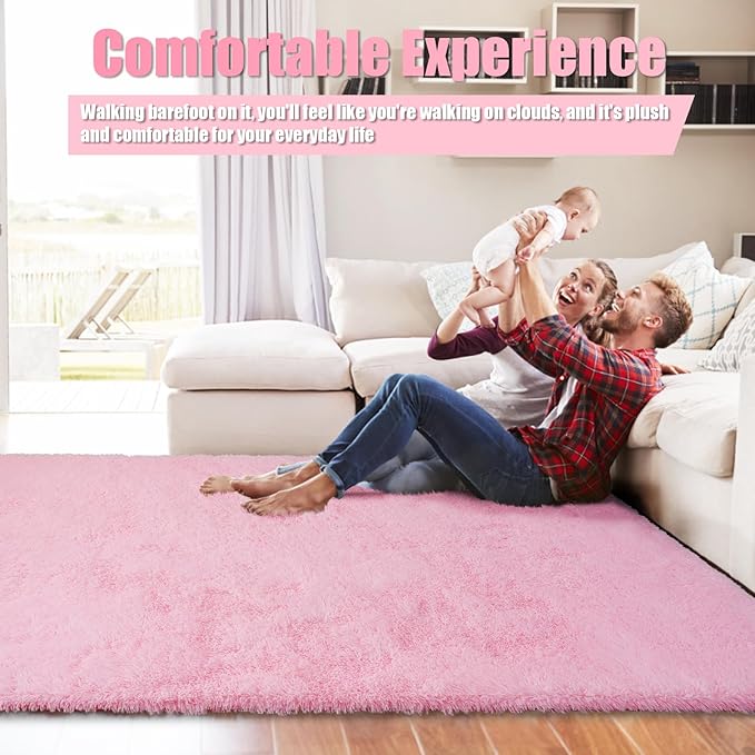 Shag Area Rug for Bedroom 4x6, Soft Fuzzy Rug Non-Shedding Indoor Plush Carpet - Image 5