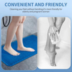 Yolife Shower Foot Scrubber Mat, Anti-Slip Bath Mat with Scrub Bristles, Soft Shower Foot Massager with Strong Suction Cups for Soothe Achy Feet, 25.6" x 13.4"