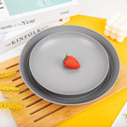 LIYH Grey 48 Pcs Unbreakable Wheat Straw Dinnerware Sets RV Camper BPA