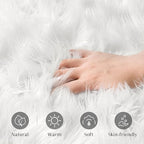 Ashler Home Deco Faux Fur Area Rug, 2 x 2.9 ft, Machine Washable - Image 2