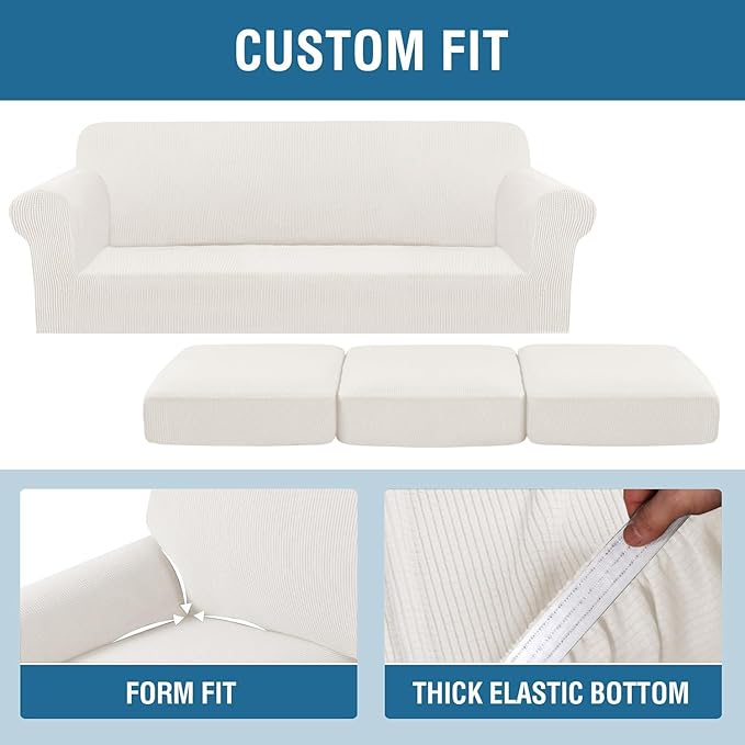 H.VERSAILTEX 4 Piece Stretch Sofa Covers - Image 4