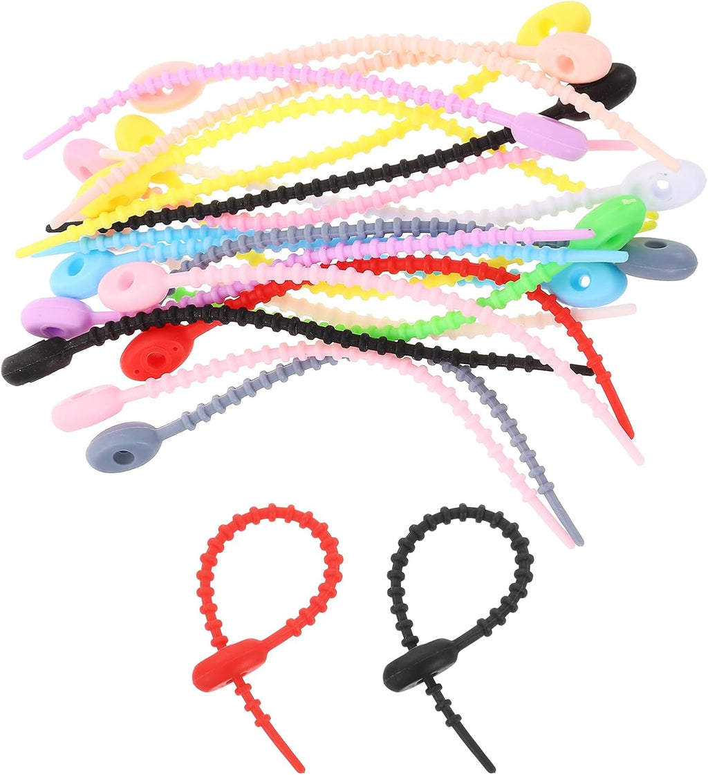 uxcell 30Pcs 9" Silicone Cable Ties, Reusable Zip Strips Twist Tie