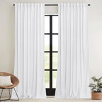 RYB HOME White Velvet Curtains 102 inches - Image 2