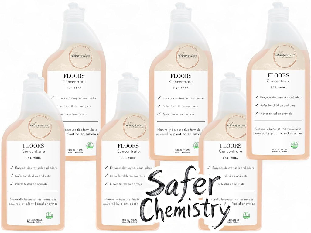 naturally it's clean Enzyme Floor Cleaner Concentrate | Each Bottle Makes 24 Gallons of Rinse Free Cleaner| 6 Pack
