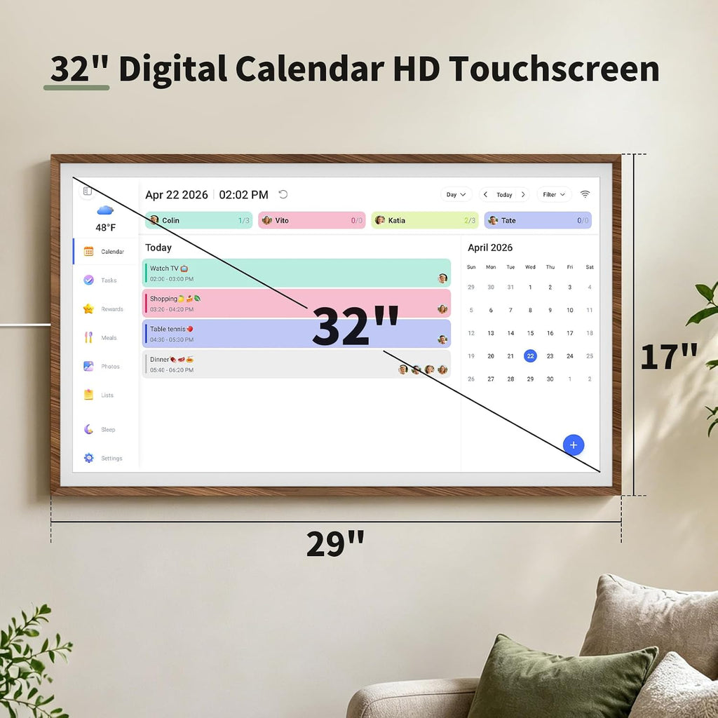 32"Digital Calendar Smart Calendar Electronic Calendar for Wall