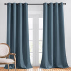 NICETOWN Smoky Blue Curtains 90 inch Length, Sound Reducing Thermal Insulated by NICETOWN