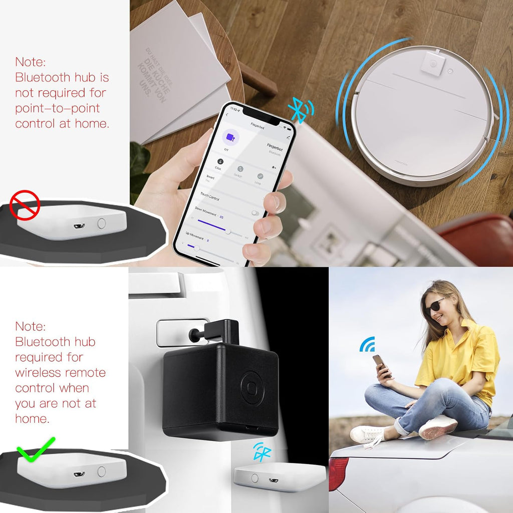 MOES Fingerbot Plus Smart Button Pusher, Touch Control, No Wiring Black
