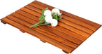 VaeFae Teak Shower Mat, Non-Slip Bath Mat, Luxury Spa Mat, Wooden Mat for Bathtub, 20 x 13 in