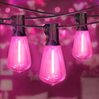 Orange purple Outdoor halloween String Lights ,26FT ST38 LED Patio Lights with 12+1 Shatterproof Edison Bulbs,UL Waterproof Connectable Outside Hanging Lights for Backyard Porch Christmas Party Decor