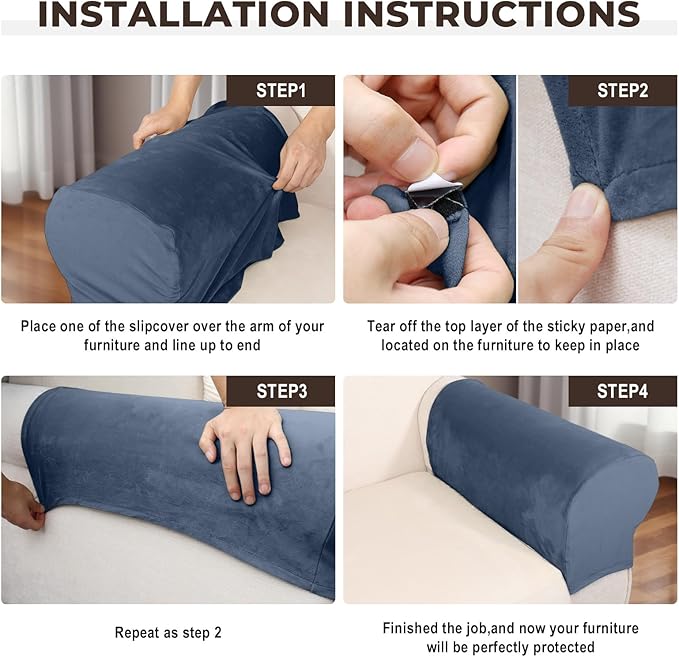 Couch Arm Covers 2 Pcs Sofa Armrest Covers Stretch Couch, Armrest Cover - Image 4