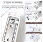 COMFYROOM Desk Accessories with Pen Holder, Office Supplies Desk Organizers and Accessories, Tape Dispenser, Stapler, Staple Remover, Staples, Clips Set, Ruler, Scissor, Pen, Tape (White)
