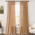 Camel Linen Curtains 96 Inches Long by Nanspring