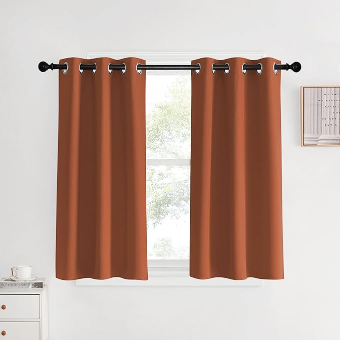 NICETOWN Kitchen Curtains Small Window Curtains & Drapes, Burnt Orange by NICETOWN