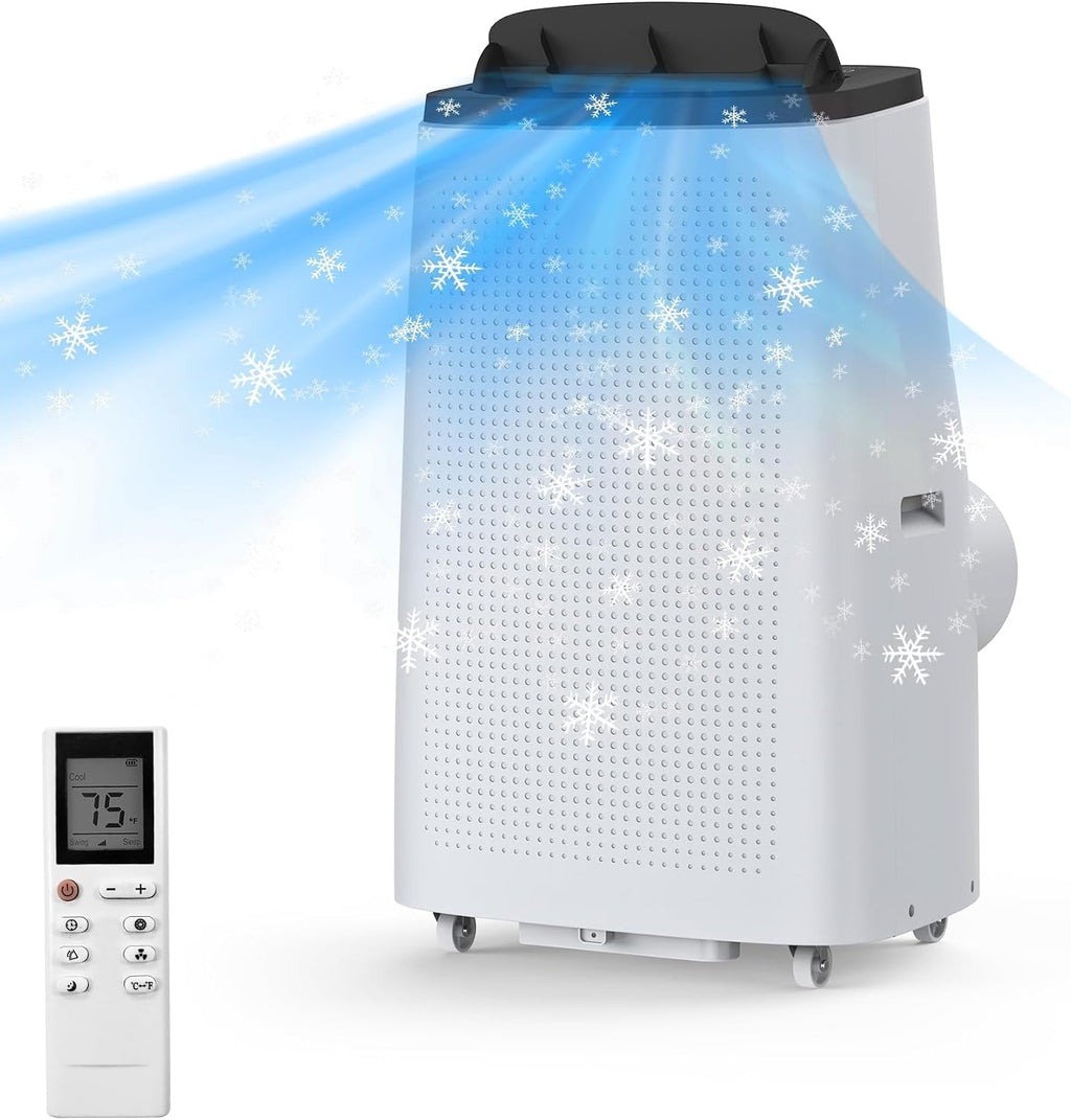 14000 BTU Portable Air Conditioners with Remote Control, 3-in-1 Free Standing Cooling AC Unit with Fan & Dehumidifier, Cools Room up to 700 sq.ft, Smart/Sleep Mode, 3 Speed, Auto Swing, 24H Timer