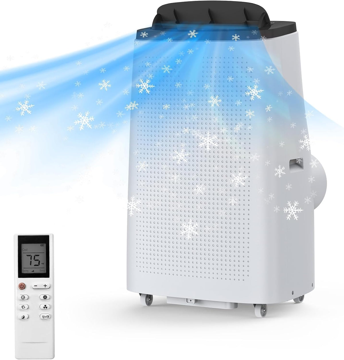 14000 BTU Portable Air Conditioners with Remote Control, 3-in-1 Free Standing Cooling AC Unit with Fan & Dehumidifier, Cools Room up to 700 sq.ft, Smart/Sleep Mode, 3 Speed, Auto Swing, 24H Timer