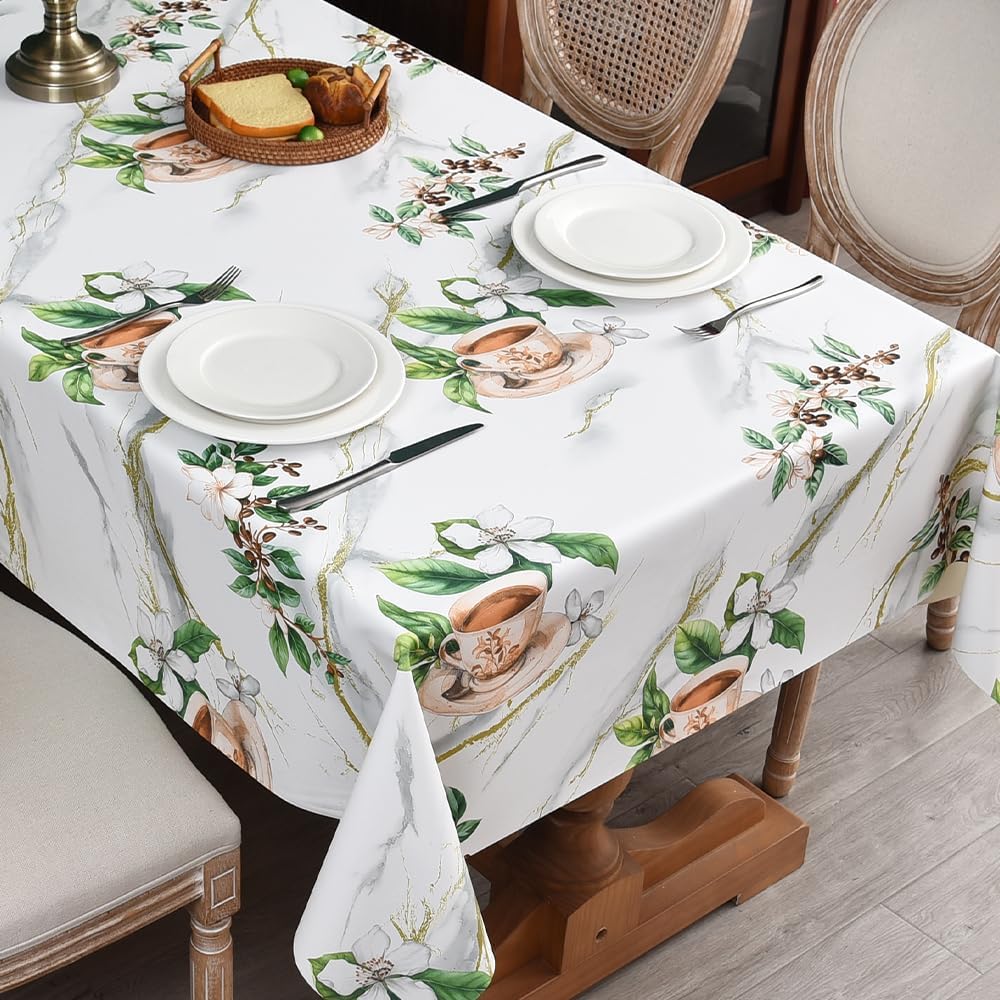 Zobesta Vinyl Tablecloth Rectangular 86x55 PVC Table Cloth Plastic Outdoor