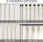 Nanspring Beige White 102 Inch Linen Curtains - Image 2