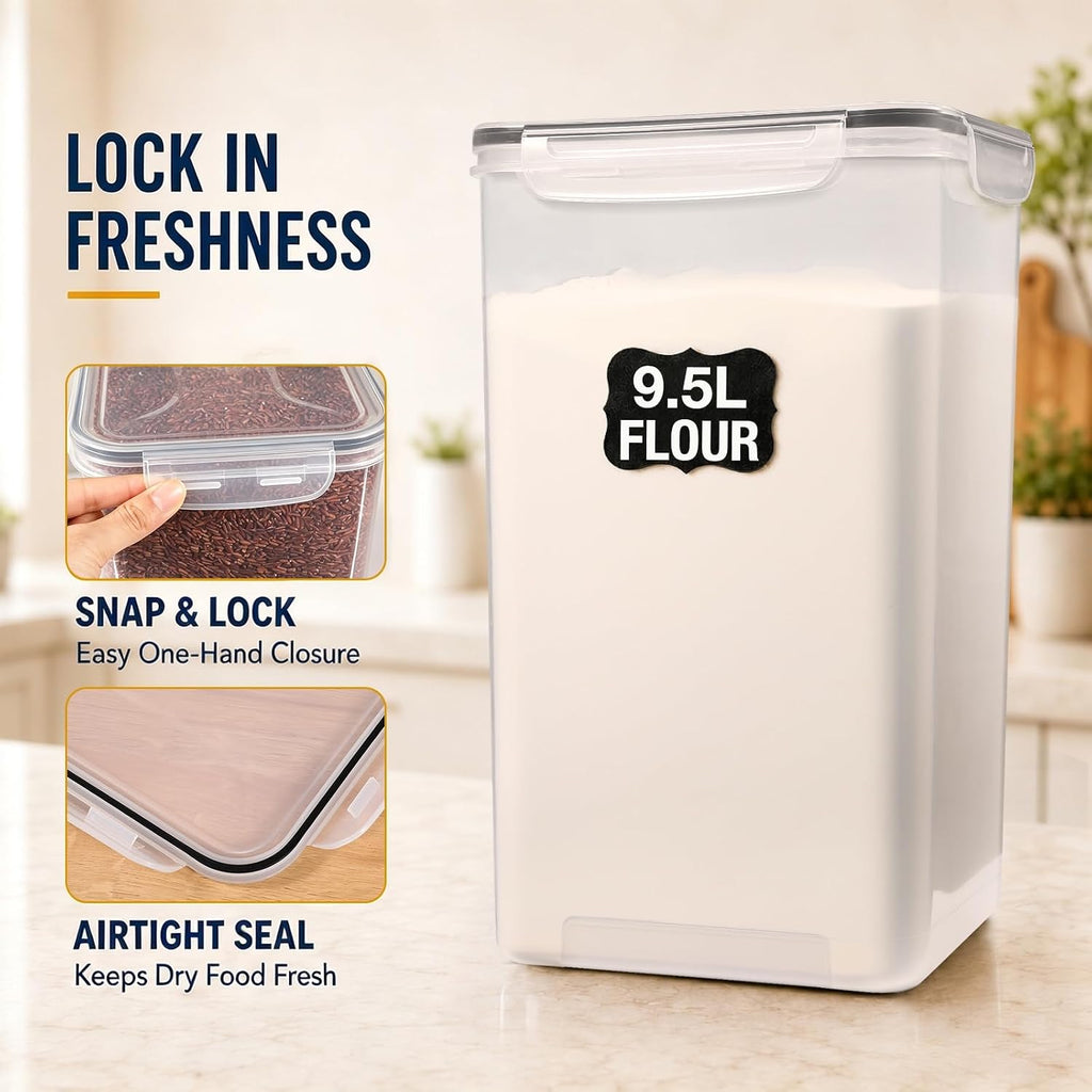 Gorpuire 2-Pack (9.5L | 321 Oz) Extra Large Bulk Food Storage Containers