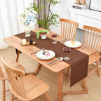 Wolkemer 2 Pack Farmhouse Brown Table Runners 48 Inches Water Resistant