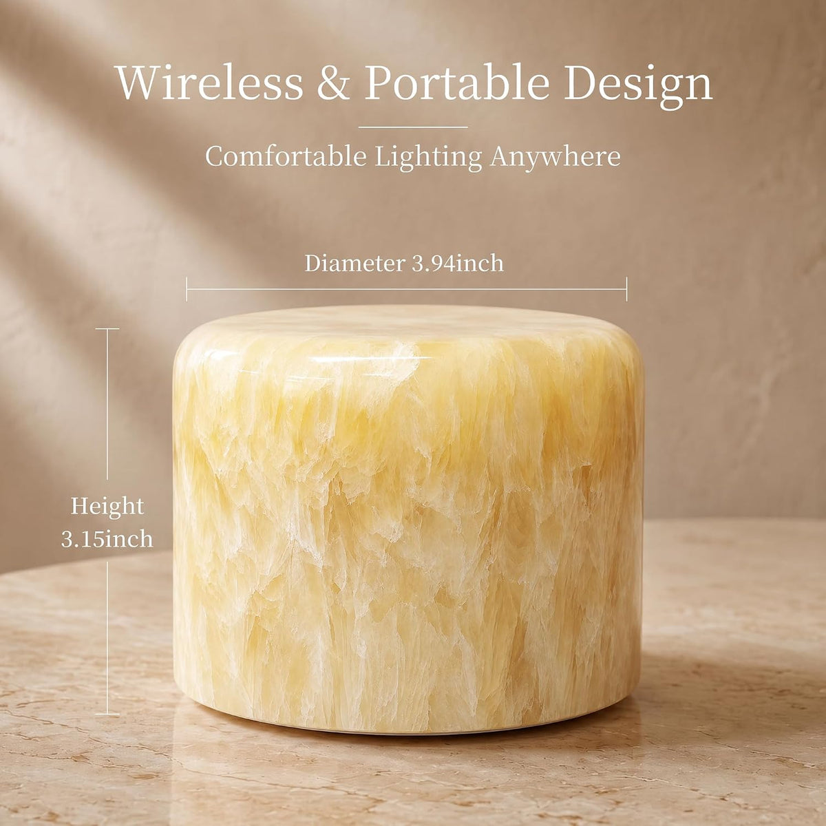AOPO Natural Marble Cordless Touch Rechargeable Table Lamp Night Light