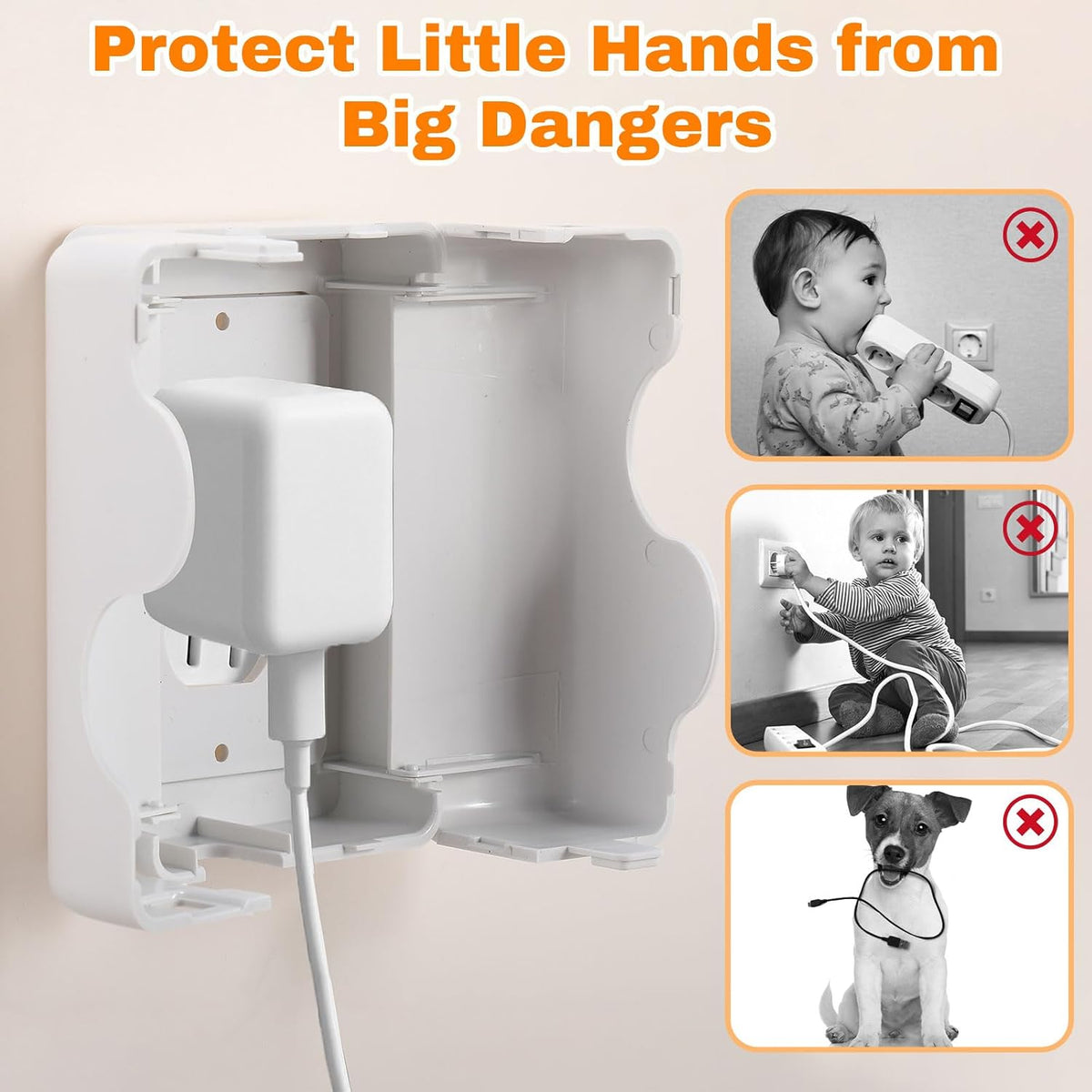 Tellegloww Safety Outlet Cover Box, 8 Pack
