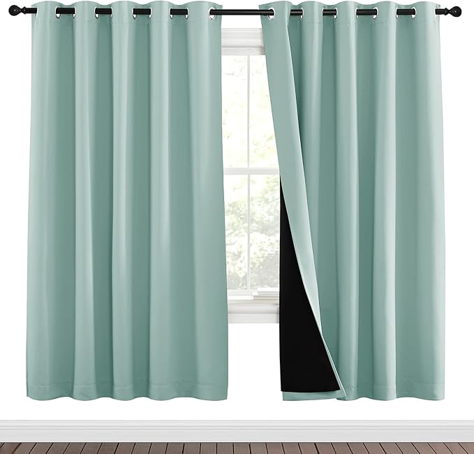 NICETOWN 100% Blackout Window Curtain Panels, Full Light Blocking Drapes - Image 2