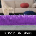 Latepis Round Fluffy Rug 5ft Purple Circle Rugs - Image 2