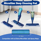 8 Pack 18Inch Deep Cleaning Replacement Pads Compatible with Bona Family of Mops, Premium Microfiber Floor Mop for Hardwood Floors and Multi-Surface Floor Cleaner
