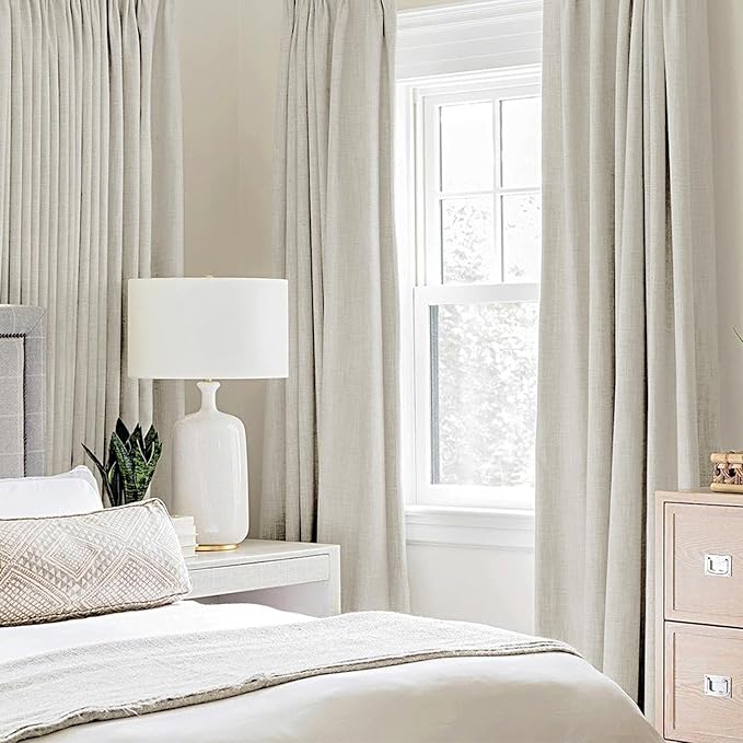 MIULEE Linen Texture 90 Inches Curtains - Image 2
