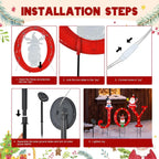 Christmas Decorations Outdoor, Solar Lighted Joy Snowman Reindeer Santa Claus Yard Sign Garden Stakes Xmas Holiday Decor for Patio Lawn Outside