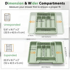 Caperci Large Silverware Organizer Tray for Kitchen Drawer Utensils Thicker