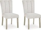 Signature Design by Ashley Upholstered Dining Chairs Set of 2, Bisque