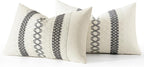 MIULEE Set of 2 Gray Boho Decorative Lumbar Pillow Covers 12x20 Inch Farmhouse - Image 7