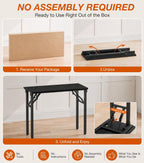 XBurmo Folding Desk Foldable Table, No Assembly 35.8" Foldable Desk Space-Saving Workstation for Small Space, Computer Table, Flat Storage for Home Office, Bedroom, Dorm, Study Room, Dark Oak