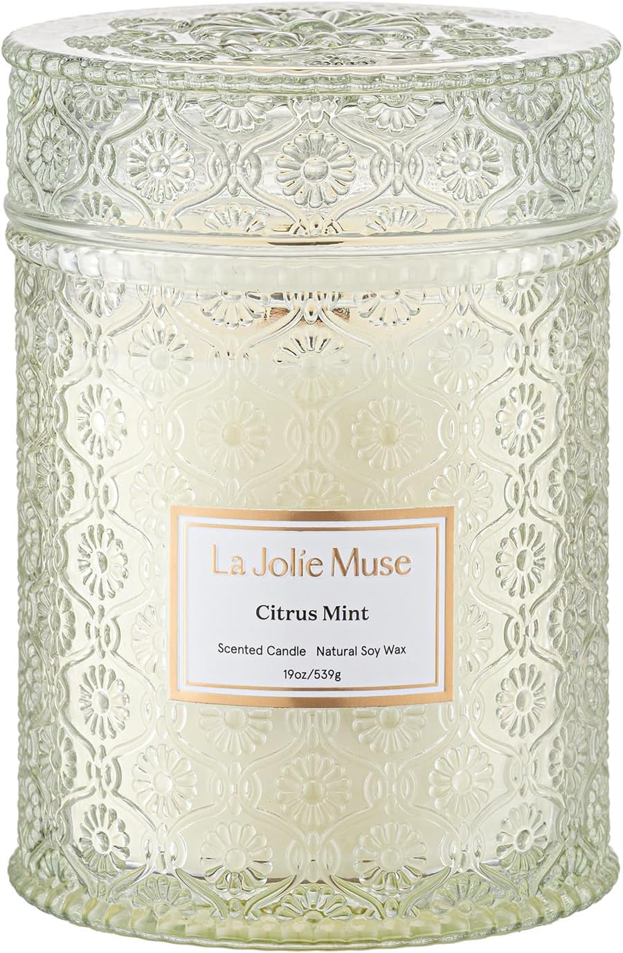 LA JOLIE MUSE Ginger & White Musk Scented Candle for Home, Soy Wax, 40 Hrs