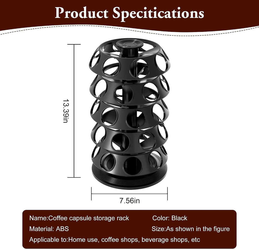 CEHNCEH K Cup Holder, Coffee Pods Holder with 40 K-Cup Pods New Model Black