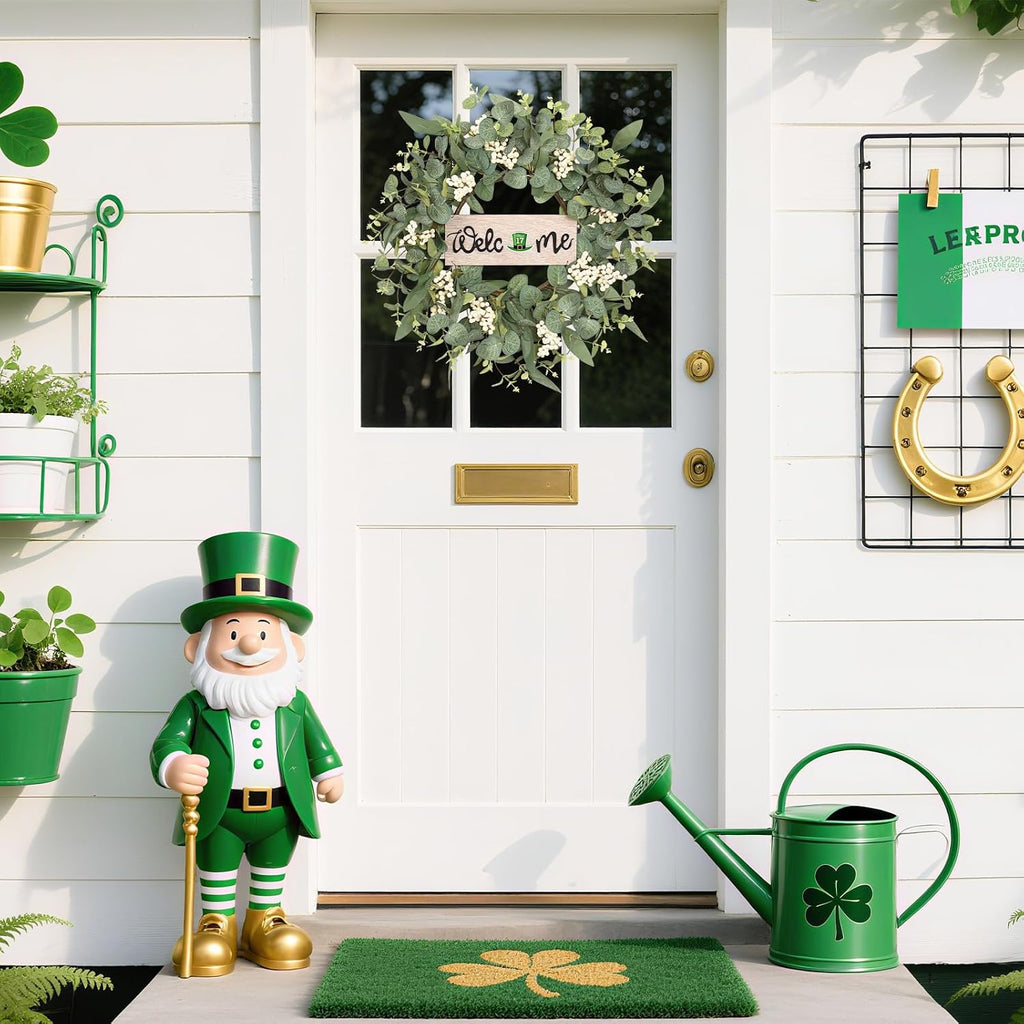 20Inch Wreaths for Front Door for Spring Fall Summer Winter Welcome Sign
