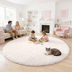 OLANLY Ivory Round Rugs for Bedroom - Image 6