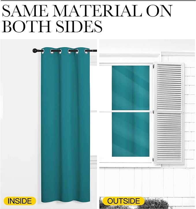 NICETOWN Room Darkening Curtains 48 inch Length 2 Panels, Thermal Insulated - Image 6