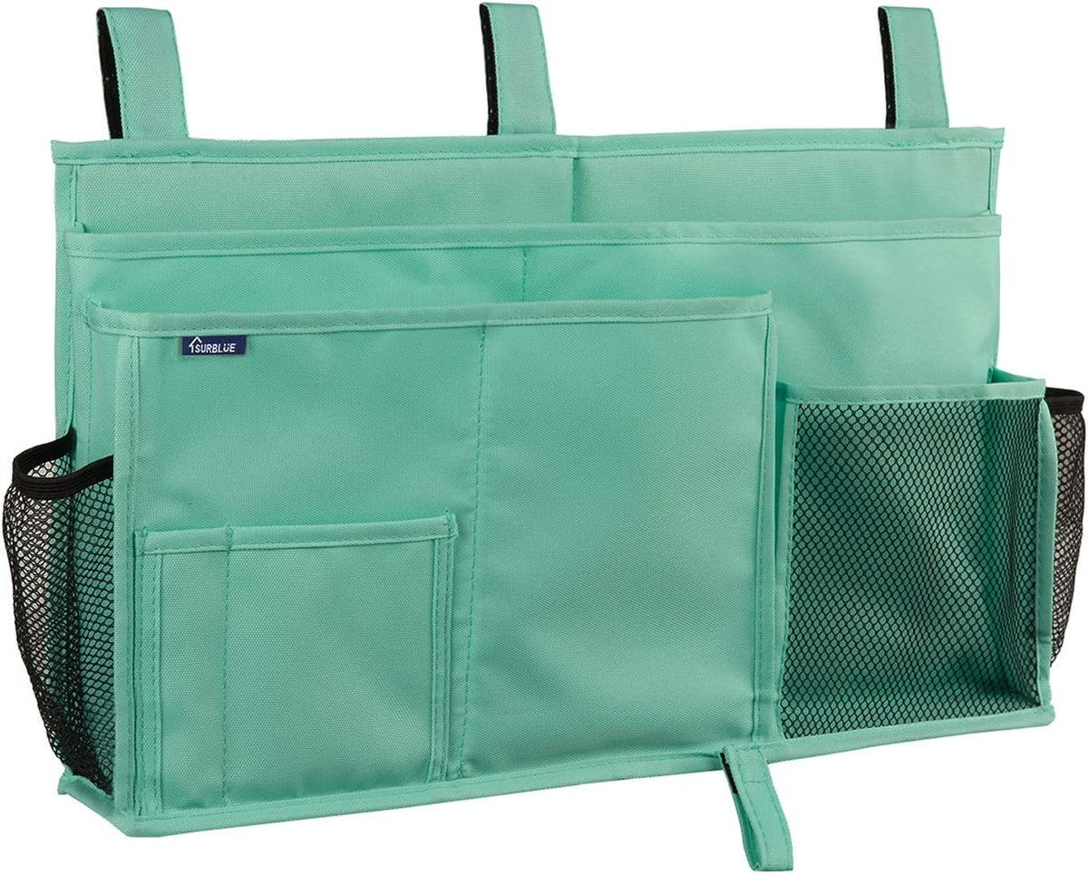 Surblue Caddy Hanging Organizer Bedside Storage Bag for Bunk and Hospital Beds, Green, L
