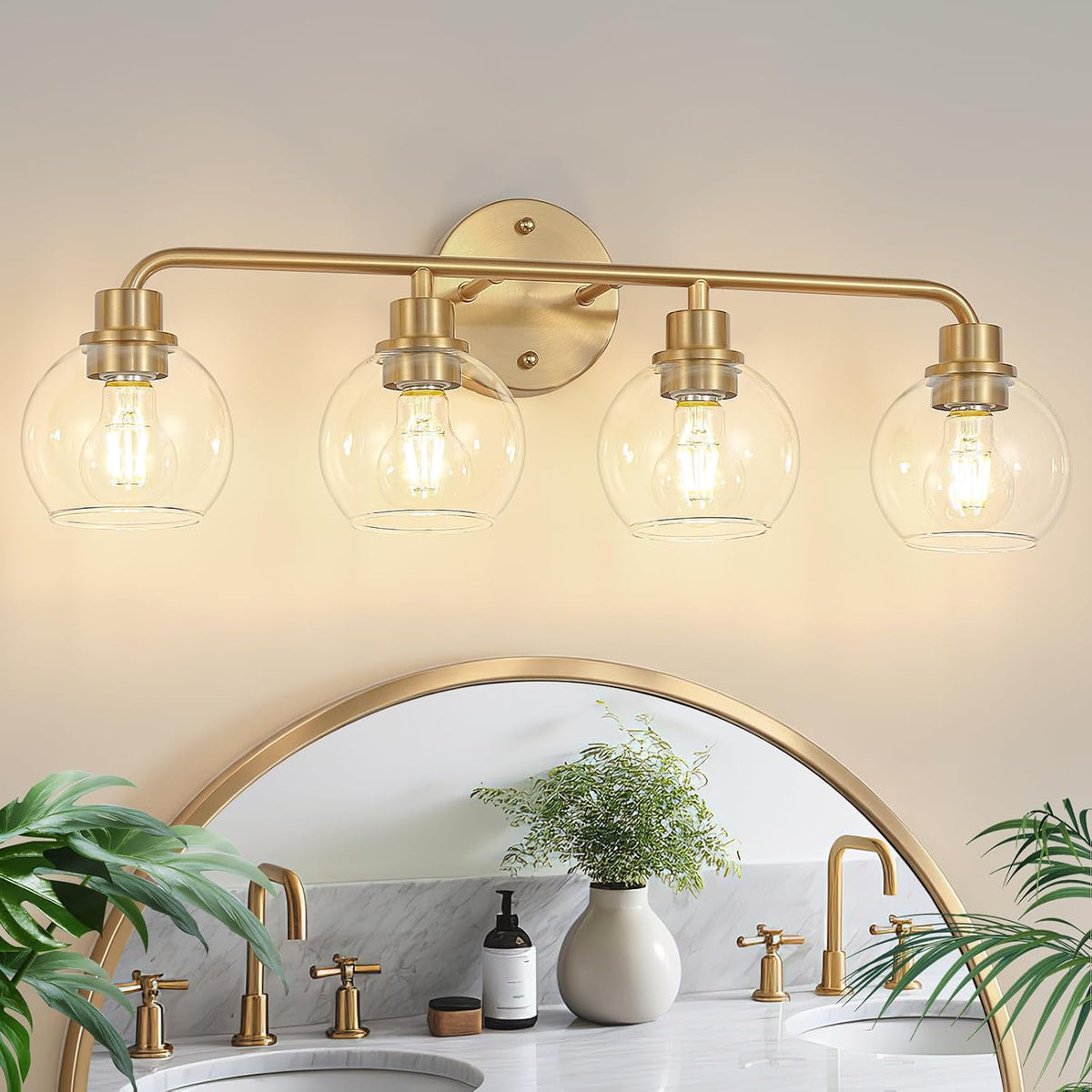 3 Light Bathroom Vanity Light Fixtures, Brushed Nickel Vanity Lights