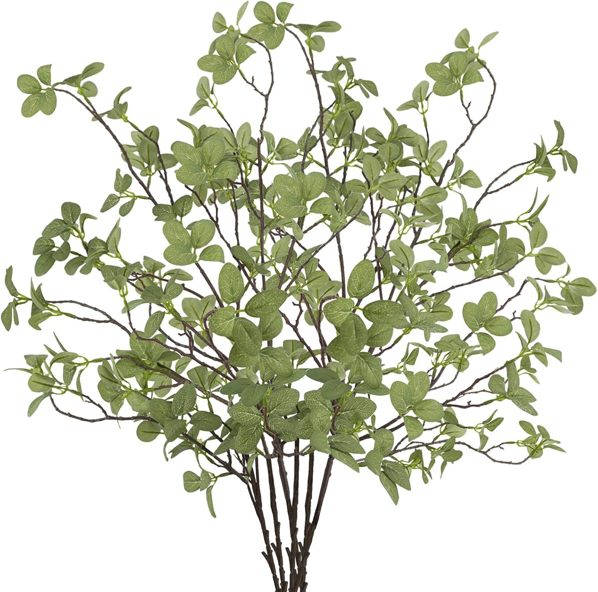 2 pcs Artificial Greenery Stems, 41.3’’ Tall Fake Plants Branches Faux Greenery Ficus Twig Leaf for Home Garden Shop Office Desk Decoration