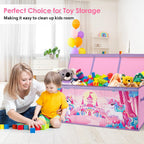 Large Toy Box Collapsible Chest Organizer with Flip Lid for Kids