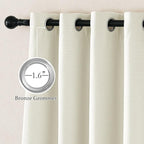 NICETOWN Faux Linen 100% Blackout 90 inch Curtains, W52 x L90, 2 Panels - Image 2
