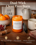 M&SENSE Cranberry Orange Spice Scented Candle for Fall Holiday Home Decor