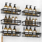 2 Pack Adhesive Shower Caddies, No Drill Bathroom Shelves, Large