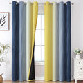 Estelar Textiler Navy Blue and Yellow Ombre Blackout Curtains 90 Inches Long 2 by ESTELARTEXTILER