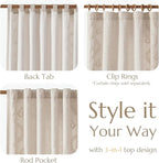 jinchan Belrose Lined Linen Blend Curtains Boho Floral Curtains - Image 7